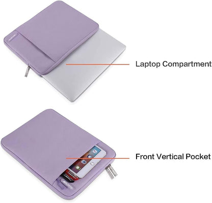 MOSISO Laptop Case 15 inch, 15 inch Laptop Sleeve Compatible with MacBook Air 15 M4 A3241 M3 A3114 M2 A2941 2025 2024 2023,Dell XPS 15,Polyester Vertical Computer Sleeve Bag with Pocket, Purple