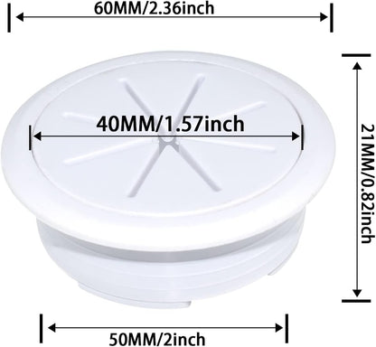 Aifeier ET 2PCS Desk Grommet 2 Inch/50mm Rubber Cable Wire Grommet Cable Hole Cover for Managing and Hiding Office PC Desk Cable Cord (White)