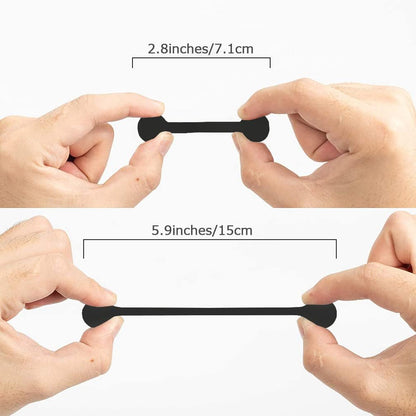 Viaky 6 Pcs Black Magnetic Cable Clips Organizer Earbuds Cords Winder Bookmark Whiteboard Noticeboard Fridge Straps USB Manager Keeper Wrap Ties for Kitchen, Home, Office and School