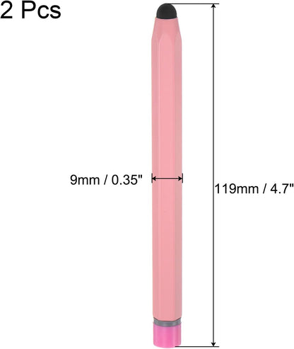 MECCANIXITY 2pcs Stylus Pens for Touch Screens Hexagon Crayon Stylus Pen Universal Capacitive Stylus for All Touch Screen Devices, 4.7" Pink