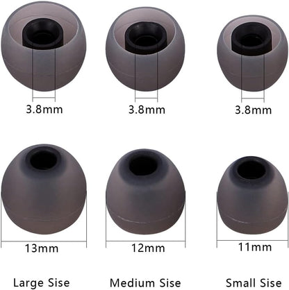 Silicone Earbud Tips Earbuds Replacement Ear Tips Gels Bud for Popular in-Ear Headphones Other Inner Hole from 3.8mm - 5.1mm Earphones 9 Pairs S/M/L