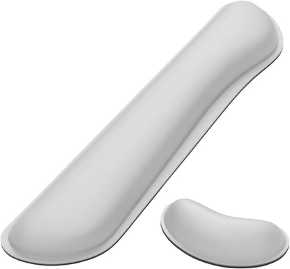 Dapesuom Enlarge Keyboard Wrist Rest, Memory Foam Wrist Cushion for Desk Mats Support, Cute Typing Pain Relief Keyboard Mouse Pad Rests Set with Non-Slip Base for Gaming Laptop Office, Space Gray