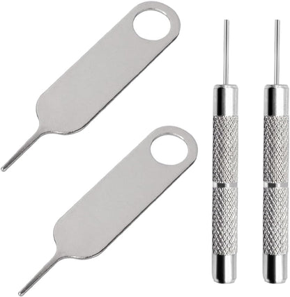 4 Pcs SIM Card Removal Openning Tool Tray Eject Pins Needle Opener Ejector Compatible with All iPhone Apple iPad HTC Samsung Galaxy Cell Phone Smartphone Watchchain Link Remover (Style C)