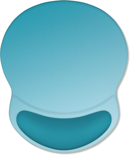 ITNRSIIET Ergonomic Mouse Pad with Comfort Gel Wrist Rest, Non-Slip PU Base, Smooth Textured Surface, Reduces Hand Fatigue & Wrist Pain, 8.7 x 7.2 Inch for Office Gaming Home, Ombre Blue Gradient