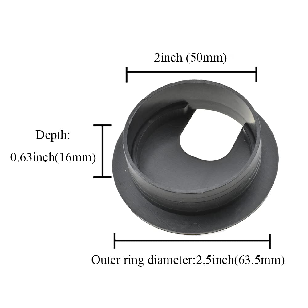HAHIYO 2Pcs 2Inch/50mm Black ABS Plastic U-Shaped Desk Grommet Wire Grommet Cable Management Cord Hole Cover Desk Wire Hole Insert Wire Organizer for Computer Office Home School Equipment Systems
