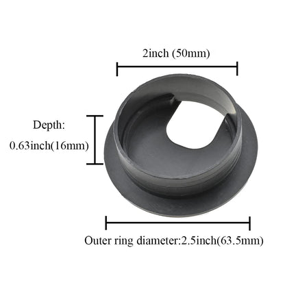 HAHIYO 2Pcs 2Inch/50mm Black ABS Plastic U-Shaped Desk Grommet Wire Grommet Cable Management Cord Hole Cover Desk Wire Hole Insert Wire Organizer for Computer Office Home School Equipment Systems