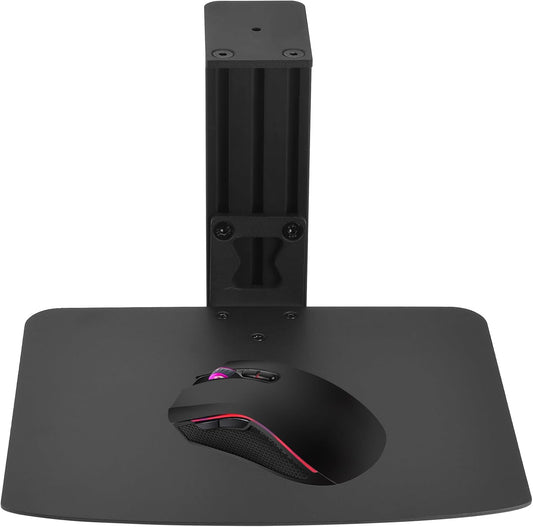 Metal Clamp-on Adjustable Computer Mouse Pad and Device Holder for Desks, Metal Computer Mouse Desk Mount Pad, 10.63" x 8.66" Ergonomic Desk Extender Tray, Fits up to 4 Inch Desktops, Black