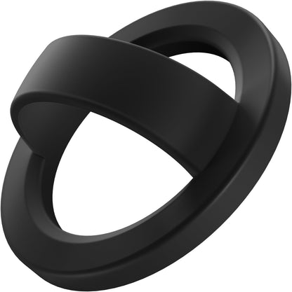 Magnetic Phone Grip, Removable Loop Grip with Soft Finger Strap, Silicone Phone Ring Holder for Back of Phone for iPhone 16/15/14/13/12 Pro Max/Plus, Black