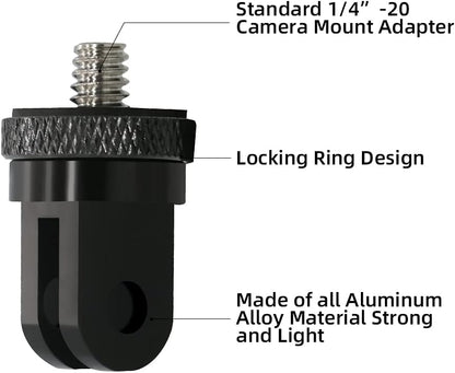 1/4 Inch Aluminum Metal Camera Mount Adapter, Conversion Camera Tripod Mount Compatible with GoPro Hero 13/12/11/10/9/8 Black,Other Action Cameras and Other Standard 1/4 Accessories（2 Packs）