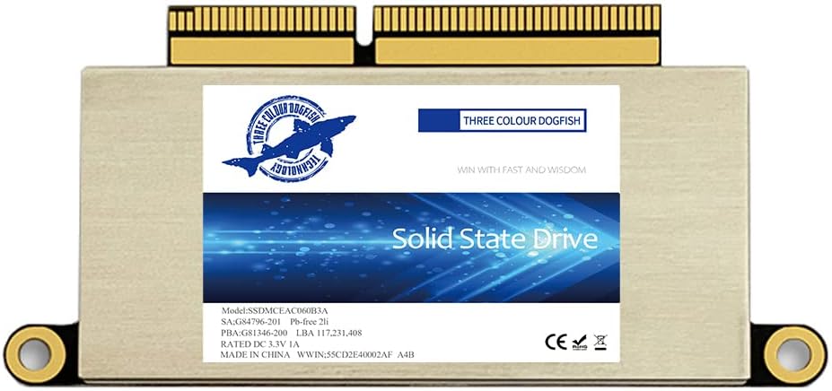 Dogfish 2TB SSD for MacBook Pro A1708, NVMe PCIe M.2 Internal Solid State Drive Upgrade for MacBook Pro Retina A1708 (2016-2017)