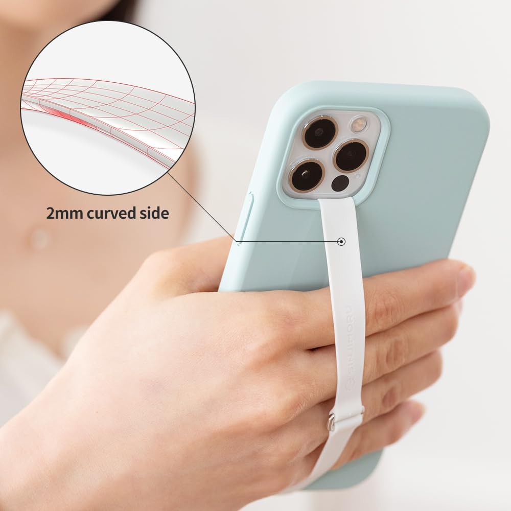 Sinjimoru C-Shaped Clip Finger Phone Grip, Silicone Loop for iPhone Case & Samsung. Lavender 210