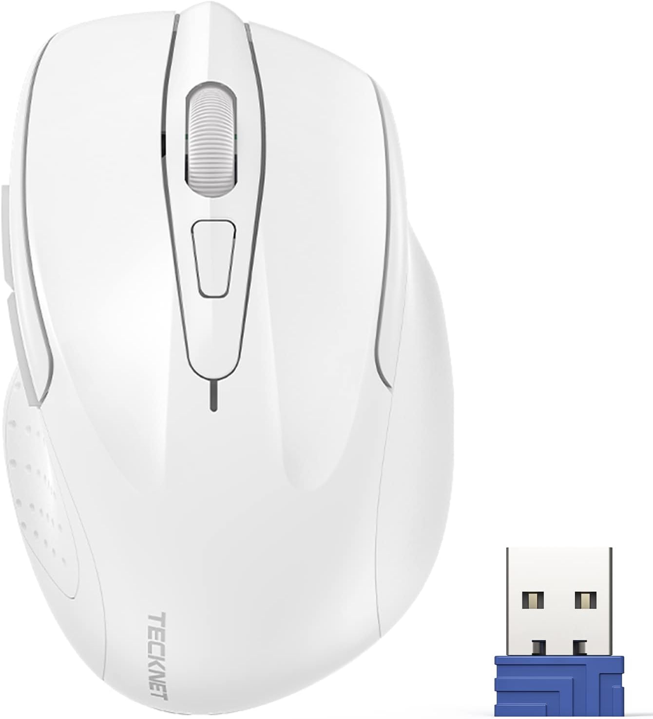 TECKNET Wireless Mouse, 2.4G Ergonomic Optical Mouse, Computer Mouse for Laptop, PC, Computer, Chromebook, Notebook, 6 Buttons, 24 Months Battery Life, 4000 DPI, 6 Adjustment Levels