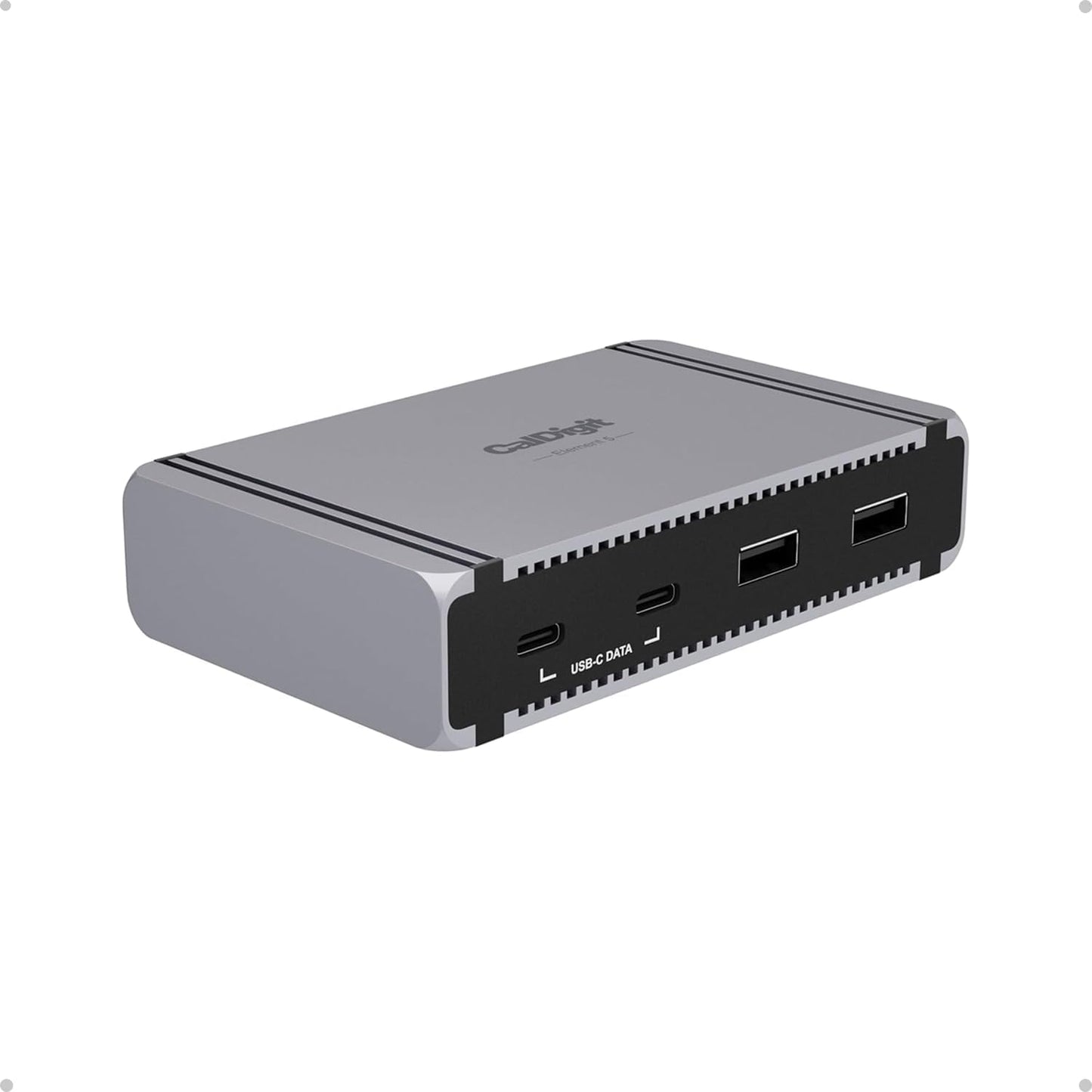 CalDigit E5 - Thunderbolt 5 Element 5 Hub - 9-Port, 4xThunderbolt 5/USB4 v2 Ports, 3xUSB-A & 2xUSB-C 10Gb/s Ports, Single 8K, Dual 6K/8K, or Dual 4K@240Hz Displays, 90W Charging, 0.8m Cable 180W PSU