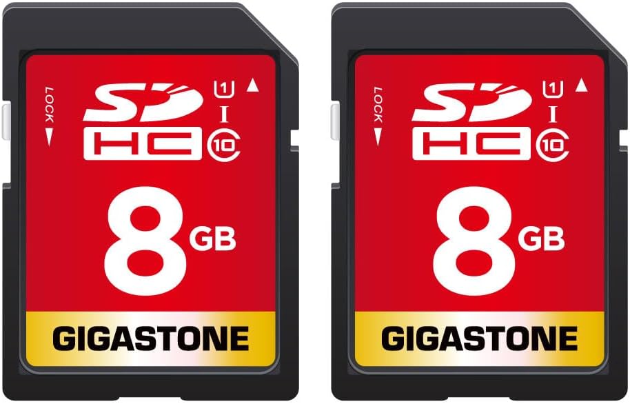 Gigastone 8GB SDHC Memory Card, Pack of 2, High Speed for Reserving Photos, Videos, Music, Voice Files, Camcorder, Camera, Recorder, PC, Mac, Class 10