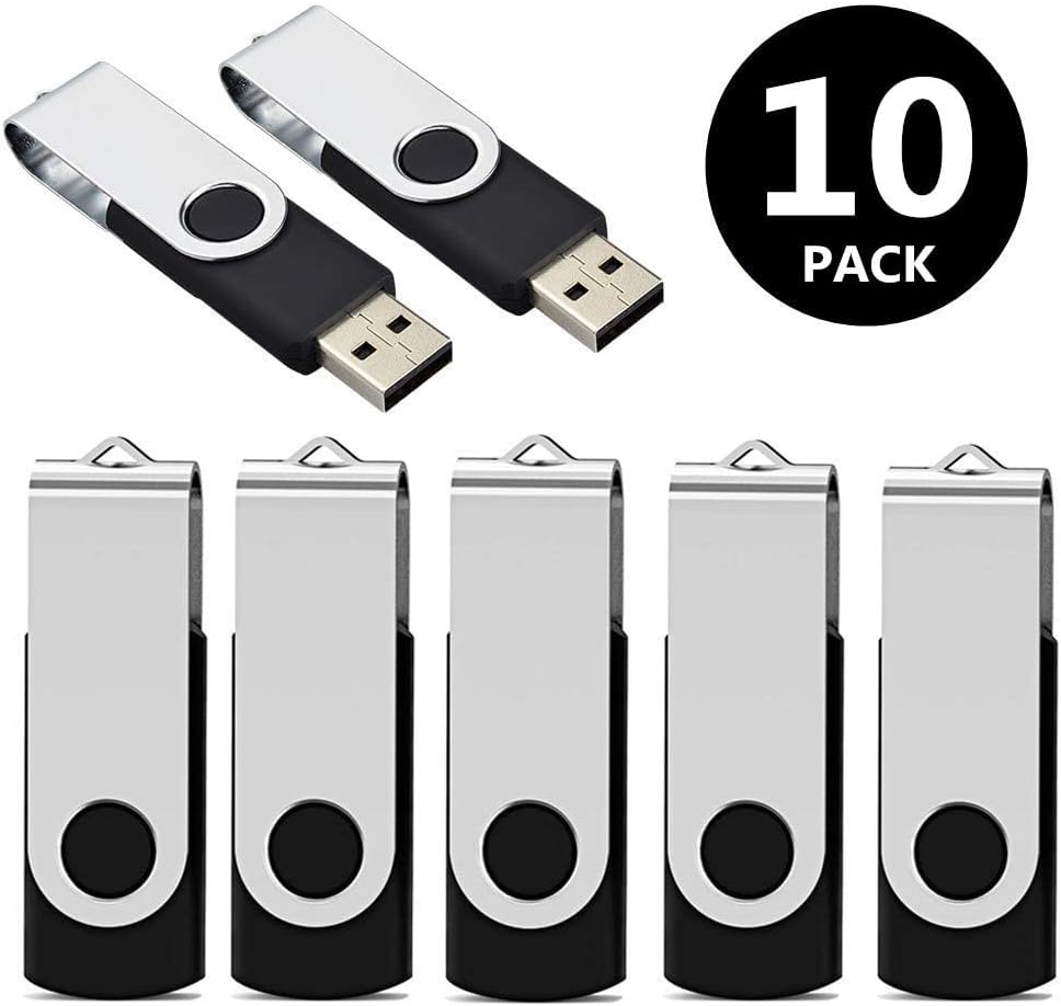 Aiibe 64GB Flash Drive 3.0 10 Pack 64GB USB Flash Drives High Speed Thumb Drive Jump Drive Memory Stick USB Drives 64 GB Bulk, Black