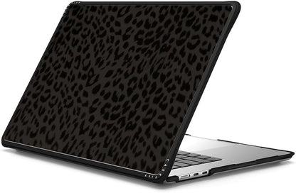 CASETiFY Impact MacBook Air 15" (M2-M4) Case [Cushioned Impact Corners/Scratch-Resistant/Anti-Slip Grip] - Leon Leopard - Clear Black