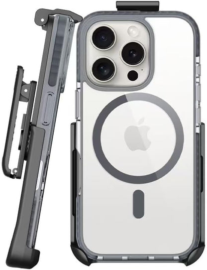BELTRON Belt Case for iPhone 16 Pro Max, Slim Protective Transparent Case & Rotating Belt Clip Holster Combo (Compatible with MagSafe)