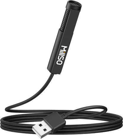 MillSO USB PC Microphone Plug & Play Omnidirectional External Lavalier Mini USB Microphone for Computer, Laptop, YouTube, Meeting, Recording, Podcasting, Gaming - 1.5m/4.9ft