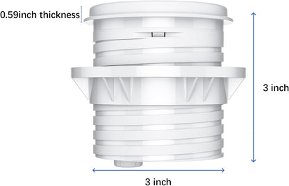 Recessed Power Grommet 3-inch Hole, 15W Wireless Charger, 20W USB C Fast Charging Station,2 AC Plug, Flush Mount Countertop Outlet, Workspace Essential Desk Hole Cover for Cables White