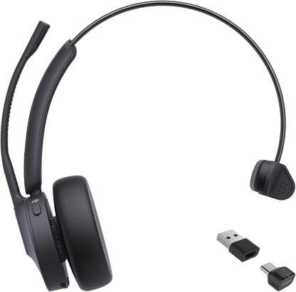 Yealink BH70 Mono Teams Wireless Headset with Mic for Work, Microsoft Teams Certified Bluetooth Headphone for 35h Calling, 91g All-Day Wearing Comfort, Perfect for Open Office, USB-C/A