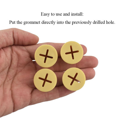 HAHIYO 4Pcs 0.8Inch/20mm Yellow Flexible Rubber Desk Grommet Wire Grommet Cable Management Cord Hole Cover Desk Wire Hole Insert Wire Organizer for Computer Office Home School Equipment Systems