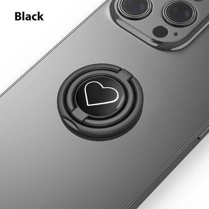 Phone Grip, Phone Ring Holder Finger Kickstand, Foldable & Adjustable Double Metal Cell Phone Rings Gripper Stand for iPhone Samsung &Other Phones - White Heart