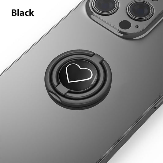 Phone Grip, Phone Ring Holder Finger Kickstand, Foldable & Adjustable Double Metal Cell Phone Rings Gripper Stand for iPhone Samsung &Other Phones - White Heart