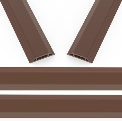 Eapele 10 ft Floor Cord Cover Heavy Duty Cable Protector, Cord Covers for Wires on Floor, Floor Cable Cover Easy to Unroll Prevent Trip Hazard for Home Office or Outdoor Settings (Brown - 2pcs)