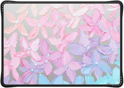 CASETiFY Impact MacBook Air 15" (M2-M4) Case [Cushioned Impact Corners/Scratch-Resistant/Anti-Slip Grip] - Clear Hydrangea Blooms - Clear Black