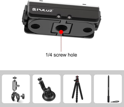 PULUZ Quick Release Mount for Insta360 Ace/Ace Pro / X4, Magnetic Camera Quick Release Tripod Mount Metal Connection Plate Adapter Accessories Kits