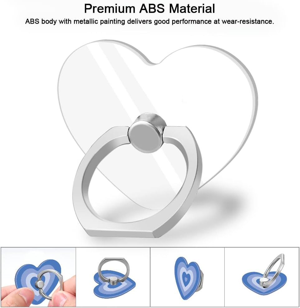 Bonoma Cute Love Heart Phone Ring Holder, 3 Pack Universal Finger Ring Stand Grip Kickstand Ring, 360° Rotation Universal Stylish Stand Compatible with All Smartphones