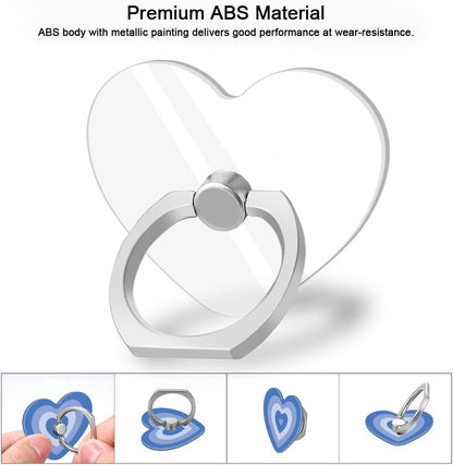 Bonoma Cute Love Heart Phone Ring Holder, 3 Pack Universal Finger Ring Stand Grip Kickstand Ring, 360° Rotation Universal Stylish Stand Compatible with All Smartphones