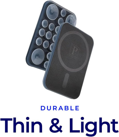 The Clingy Thingy Magnetic Sticky Phone Grip - Removable iPhone Suction Grip for Hands-Free FaceTime - Workouts, Influencers & Content Creator Essentials, Compatible with iPhone 12-16 (Glacier Black)