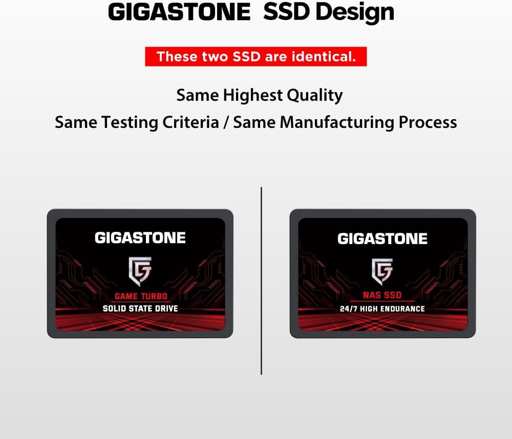 Gigastone SATA SSD 512GB (5-Pack) 2.5 inch SSD 550MB/s Upgrade Laptop PC Memory and Storage PS4 HDD Replacement 2.5" Internal Solid State Hard Drives SATA III SLC Cache 3D NAND Game Turbo Performance