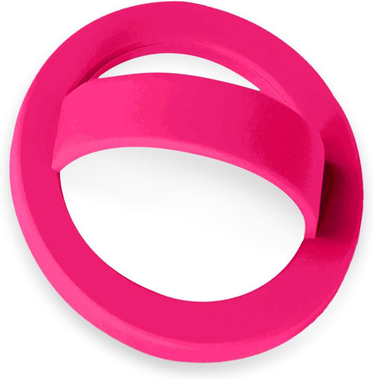 Magnetic Silicone Ring Grip Phone Holder, Loop Grip Phone Holder,Magnetic Phone Loop,Magsafe Phone Grip,Compatible with Magsafe for iPhone 16/15/14/13/12 Series (Pink)
