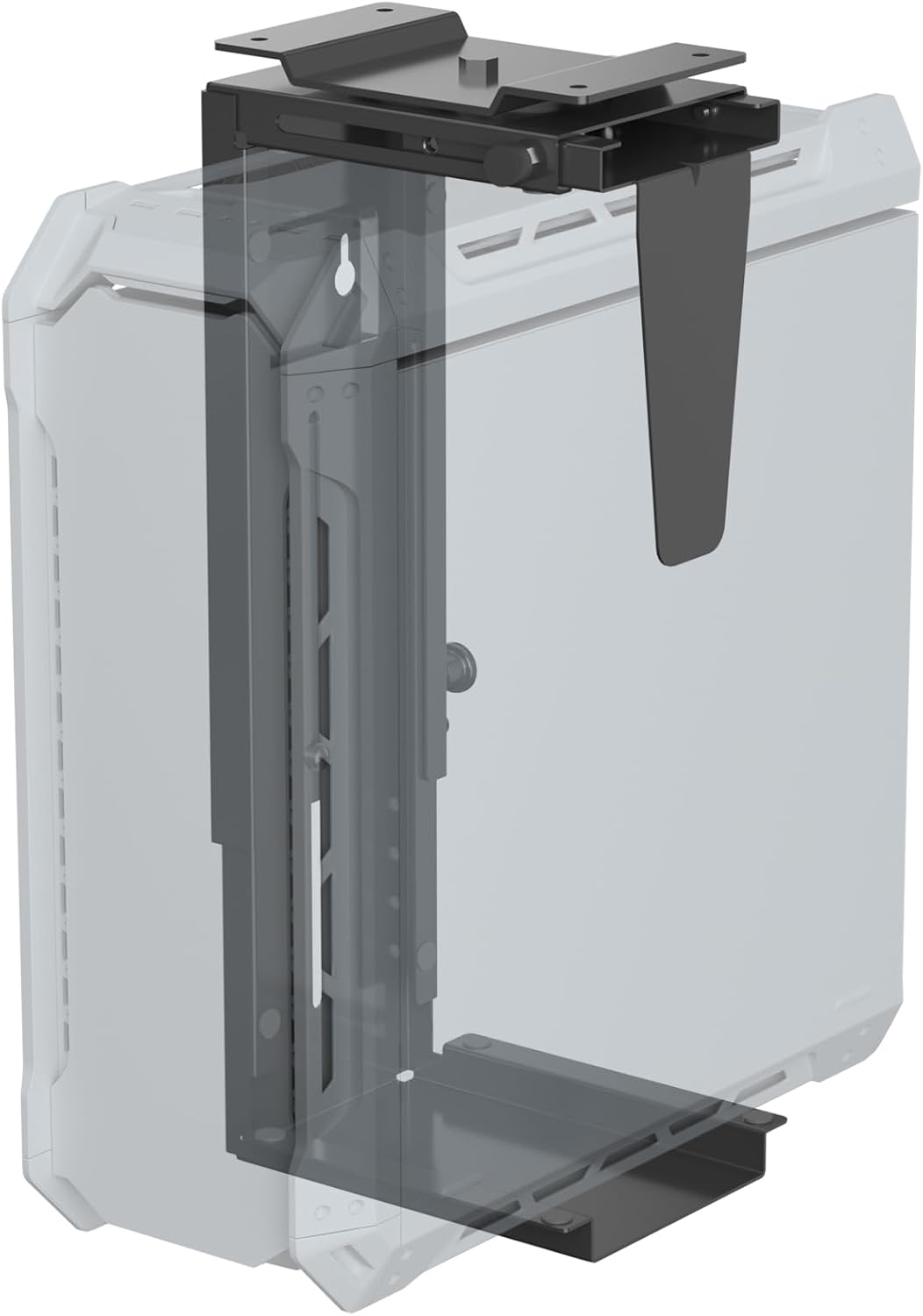 Suptek Adjustable Under Desk and Wall PC Mount,3.94 to 11.61 inch Wide Computer Case CPU Hanger Holder 360 Degree Rotatable Under-Desk PC Hanging Stand Holder Mount (ZJJ001L)