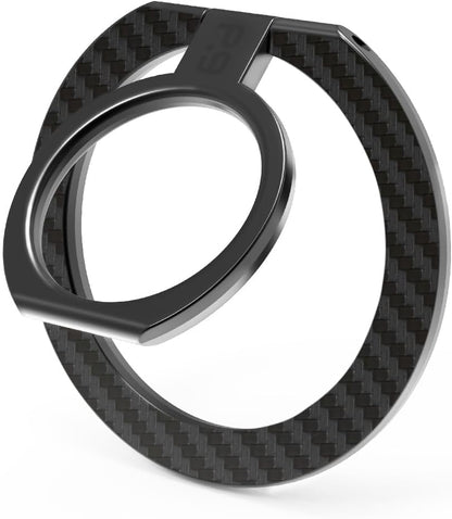 PureGear Magnetic Phone Grip Ring Stand, Magnetic Phone Ring Holder for MagSafe iPhone 16, 16 Pro, 16 Plus, 16 Pro Max, 15, 15 Plus, 14, 14 Pro, 14 Pro Max, 13, 12, Adjustable Kickstand(Carbon Fiber)