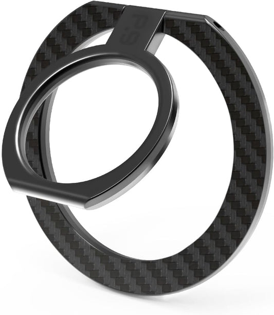 PureGear Magnetic Phone Grip Ring Stand, Magnetic Phone Ring Holder for MagSafe iPhone 16, 16 Pro, 16 Plus, 16 Pro Max, 15, 15 Plus, 14, 14 Pro, 14 Pro Max, 13, 12, Adjustable Kickstand(Carbon Fiber)