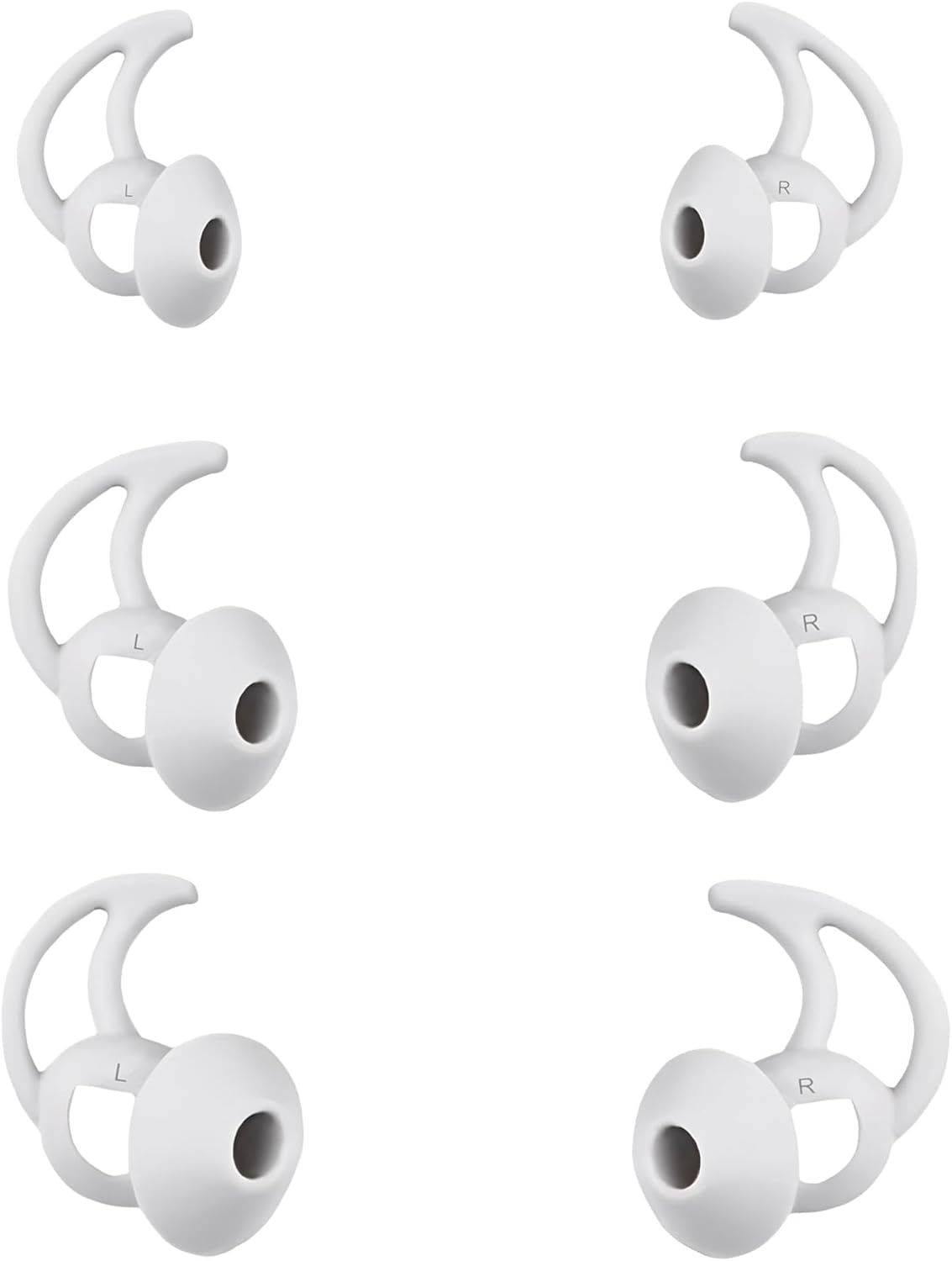 Silicone Earbud Tips Compatible with Bose QuietComfort Earbuds and Sport Earbuds,3 Pairs,Silver
