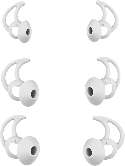 Silicone Earbud Tips Compatible with Bose QuietComfort Earbuds and Sport Earbuds,3 Pairs,Silver