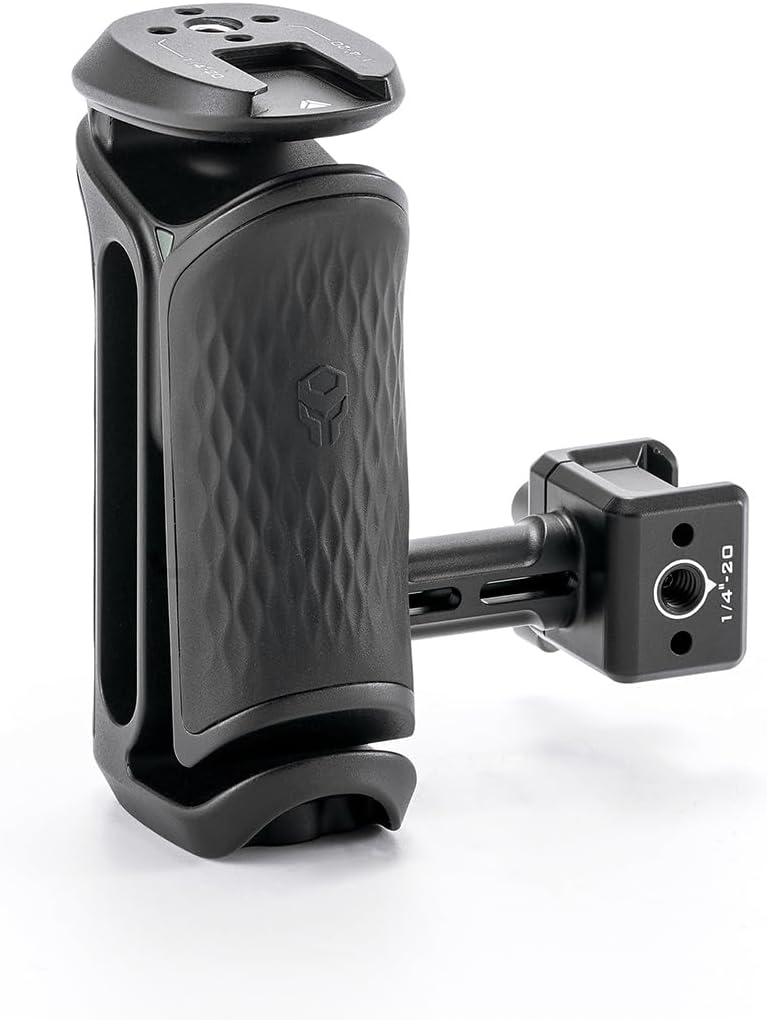 Tilta Xeno Side Handle for Filmmakers & Cameras - Black | Secure Connection & Helps Prevent Rotation | Adjustable Height | Textured Silicone Grip | Convenient Assembly (NATO)