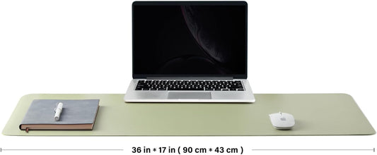 Cork Desk Mat - Dual-Sided Desk Pad for Office and Home - Desk Organization and Accessories - Ideal for Large Mouse Pad and Desk Mats on Top of Desks(Light Green,36"x 17")