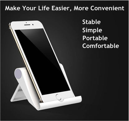 Cell Phone Stand for Desk 2 Pack Mobile Phone Holders Desktop Tablet Stand, Foldable Phone Dock Universal Adjustable Tablet Stand for Desk Compatible with Cell Phone Support (Pink 2 PCS)