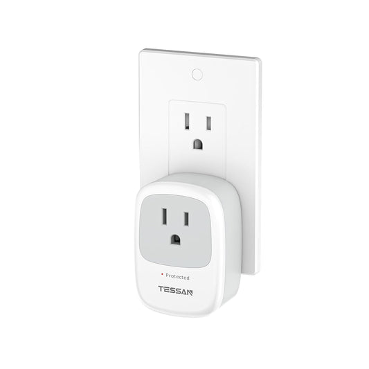 Surge Protector 1050 Joules, TESSAN Single Plug Surge Protector with Protected Light Indicator, 1875W Max Portable Wall Outlet for Appliances, TV, Computer, Refrigerator, Treadmill, Massage Chair