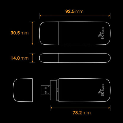 SK hynix Tube T31 512GB Stick Type SSD with DRAM | up to 1000MB/s | 10 Gbps | USB-A 3.2 Gen2 | External Solid State Flash Drive Compatible with Mac, Window PC, PS4, PS5 & Xbox