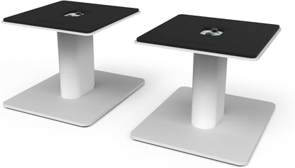 Kanto SP6HD Desktop Speaker Stands for Medium/Large Bookshelf Speakers & Mid-Size/Full-Size 4”-7” Studio Monitors | 6" Tall | White | Pair