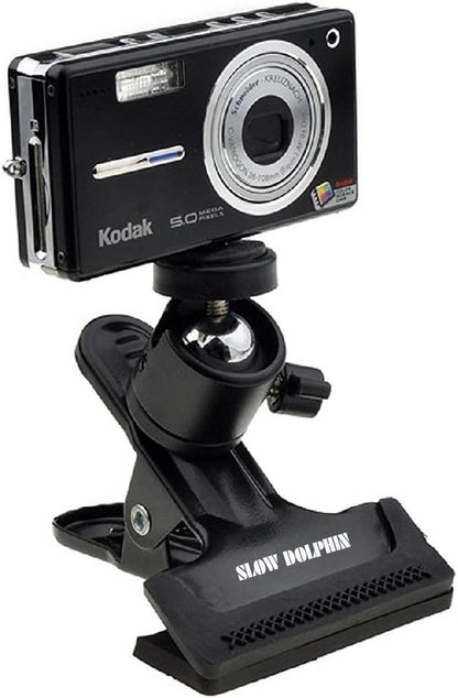 SLOW DOLPHIN Tripod Clip Clamp Mount Flash Reflector Holder for Studio Backdrop Camera with 360 Swivel Tripod Mini Ball Head Standard 1/4" Screw,SLR, Digital SLR, Video Came(2PACK)