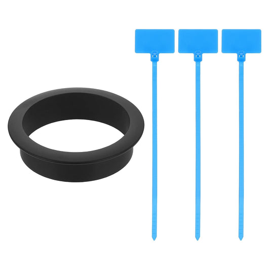 uxcell Desk Grommet, 2-3/8" (60mm) Zinc Alloy Cable Hole Cover Wire Cord Organizer with Marked Cable Ties for Home Office Desktop Wire, Black