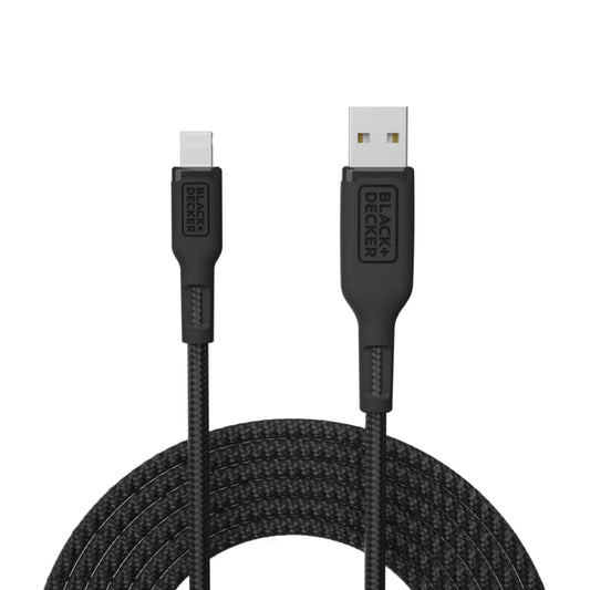 BLACK+DECKER Lightning to USB Cable - Fast Compatible iPhone Lightning Cable - Durable Braided iPhone Charger Cord - for Travel and Daily Use - Multiple Color + Length Options - 6ft