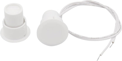 10PCS Recessed Wired Security Window Door Contact Sensor, Normally Closed NC, Door Alarm Magnetic Reed Switch with 2 Wire, ABS White, RC-36